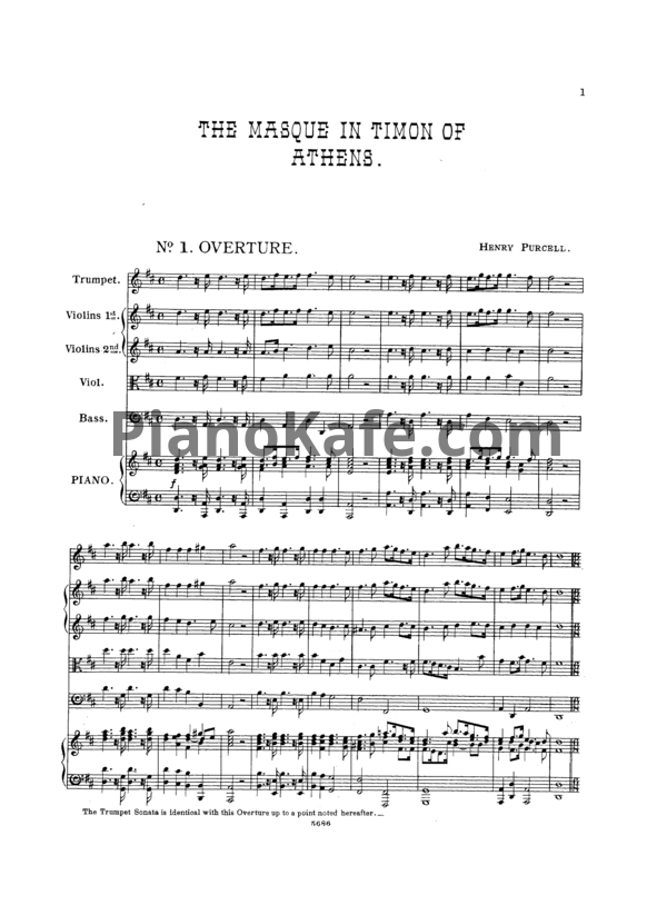 Ноты Генри Пёрселл - Semi-опера "Тимон Афинский" (Z 632) - PianoKafe.com