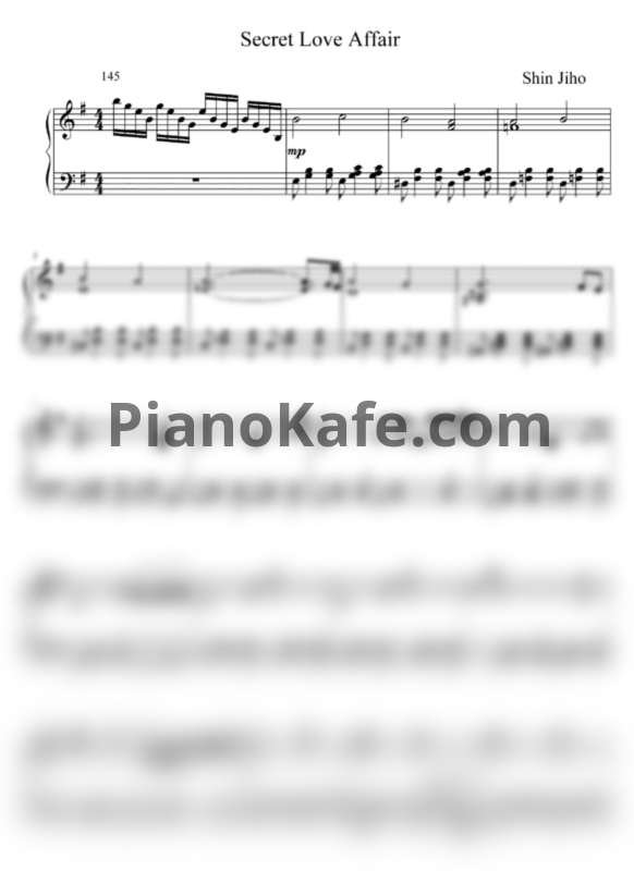 Ноты Shin Jiho - Secret love affair - PianoKafe.com