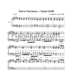 Ноты Taylor Swift - You're not sorry - предпросмотр