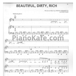Ноты Lady Gaga - Beautiful, dirty, rich - предпросмотр