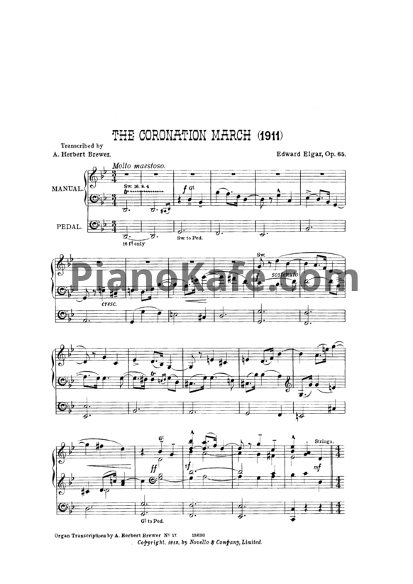 Ноты Эдуард Элгар - Коронационный марш (Op. 65) - PianoKafe.com