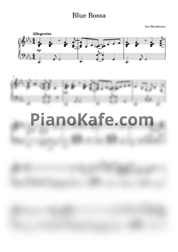 Ноты Joe Henderson - Blue bossa - PianoKafe.com