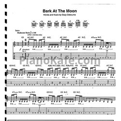 Ноты Ozzy Osbourne - Bark at the moon (Guitar Tabs & Voice) - предпросмотр