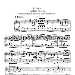 Ноты И. Бах - Кантата №59 "Wer mich liebet, der wird mein wort halten" (BWV 59) - предпросмотр
