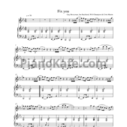 Ноты Coldplay - Fix you (Версия 2) - предпросмотр