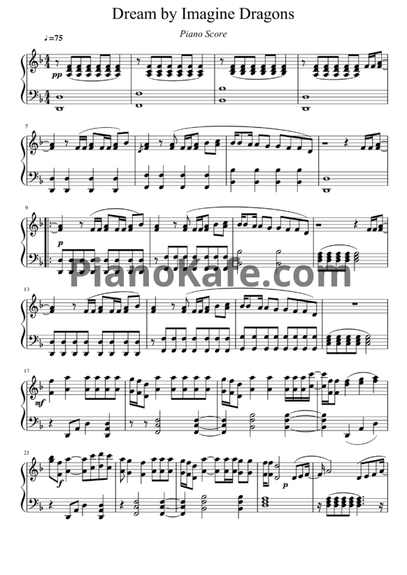 Ноты Imagine Dragons - Only - PianoKafe.com