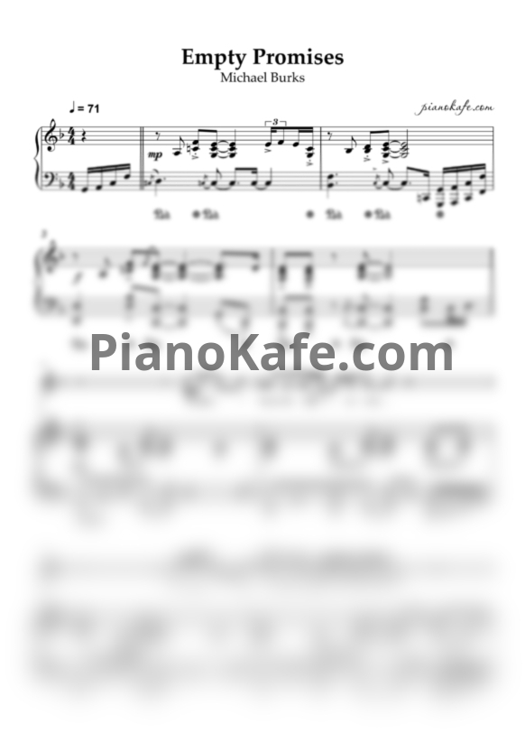 Ноты Michael Burks - Empty promises - PianoKafe.com