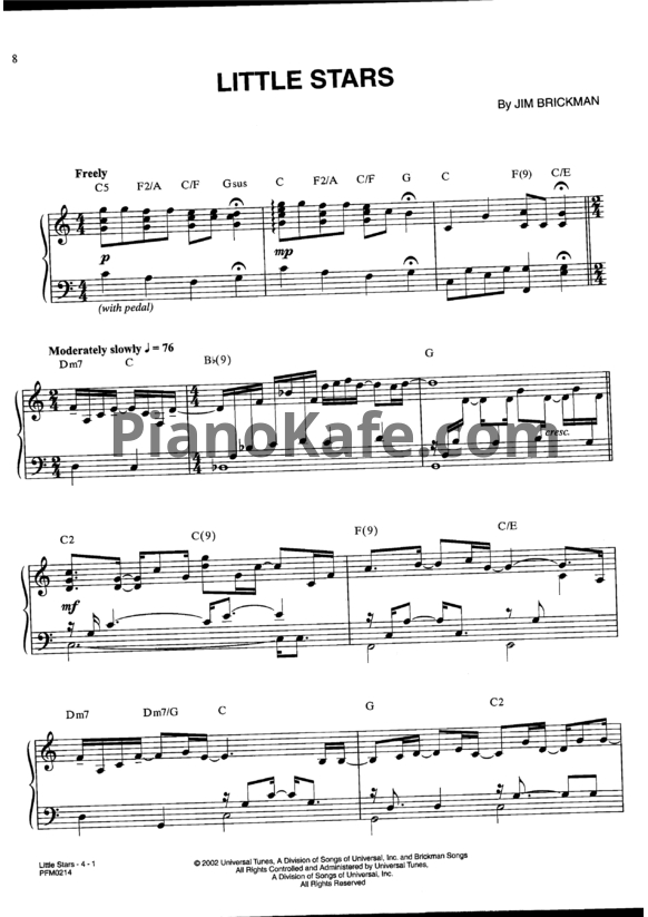 Ноты Jim Brickman - Little stars - PianoKafe.com