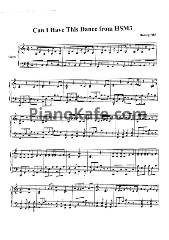 Ноты Zac Efron And Vanessa Hudgens - Can I have this dance - PianoKafe.com