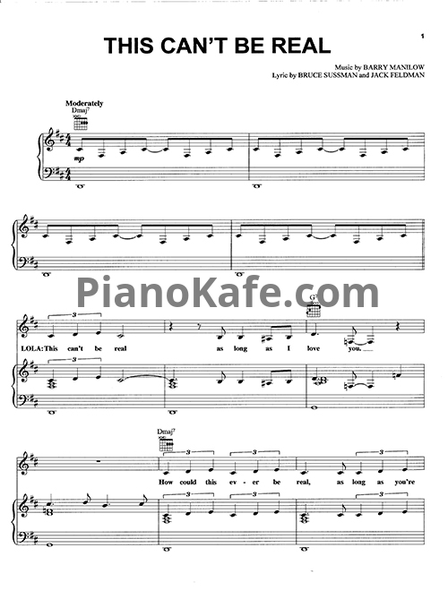 Ноты Barry Manilow - This can't be real - PianoKafe.com