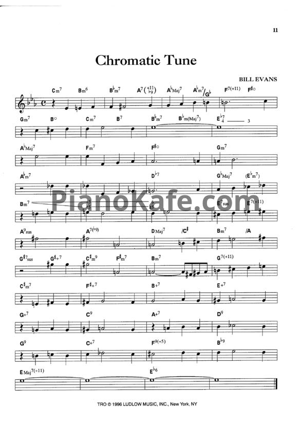 Ноты Bill Evans - Chromatic tune - PianoKafe.com