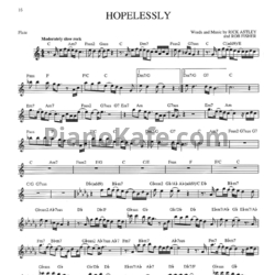 Ноты Rick Astley - Hopelessly (Переложение для флейты)