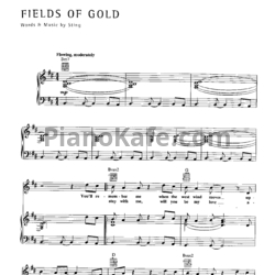 Ноты Sting - Fields of gold (Версия 2) - предпросмотр