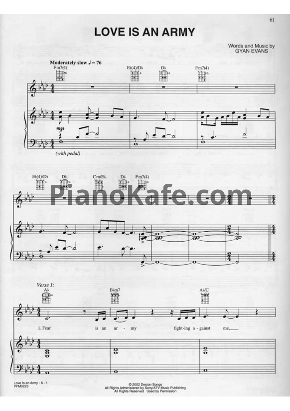 Ноты LeAnn Rimes - Love is an army - PianoKafe.com