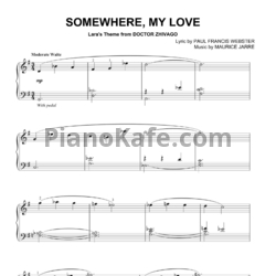 Ноты Maurice Jarre - Somewhere, my love (Piano solo) - предпросмотр