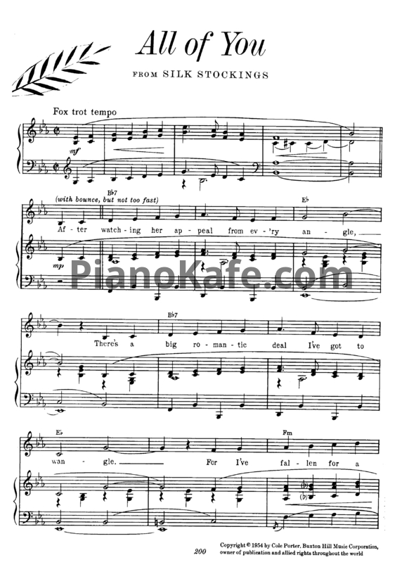 Ноты Cole Porter - All of you - PianoKafe.com