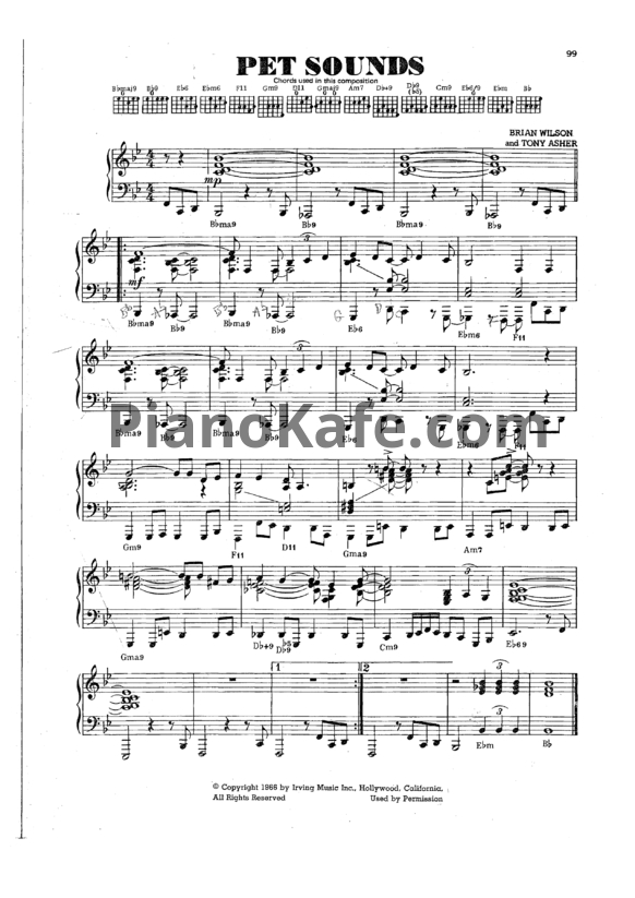 Ноты The Beach Boys - Pet sounds - PianoKafe.com