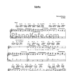 Ноты Tom Waits - Martha - предпросмотр