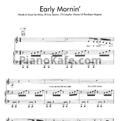 Ноты Britney Spears - Early mornin’ - предпросмотр
