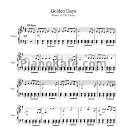 Ноты Panic! At The Disco - Golden days - предпросмотр