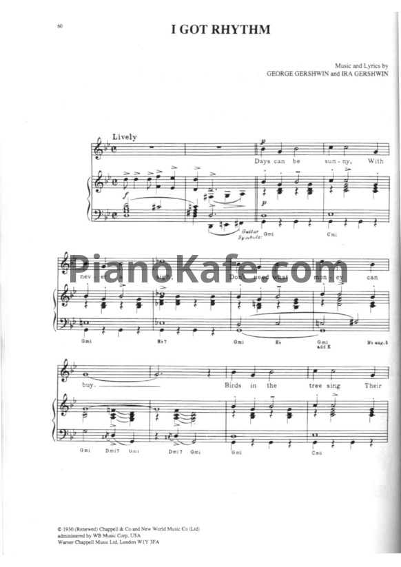 Ноты George Gershwin - I got rhythm (Версия 2) - PianoKafe.com