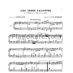 Ноты Жан-Филипп Рамо - Les indes galantes (Клавир) - предпросмотр