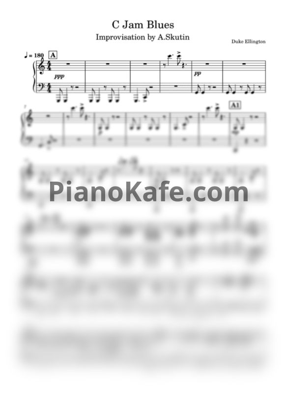 Ноты Duke Ellington - C Jam Blues (Improvisation by A. Skutin) - PianoKafe.com