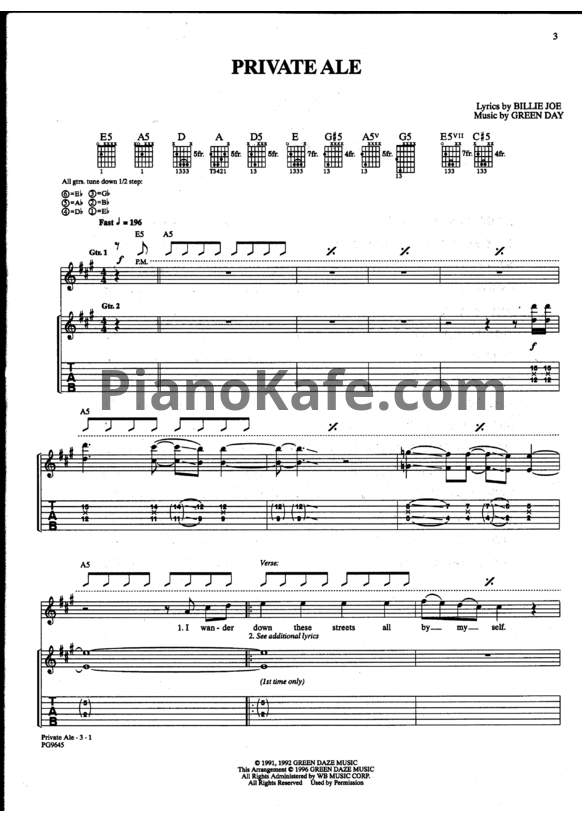 Ноты Green Day - Kerplunk (Книга нот) - PianoKafe.com