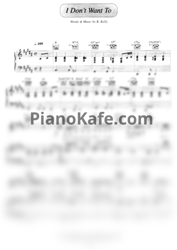 Ноты Toni Braxton - I don't want to - PianoKafe.com