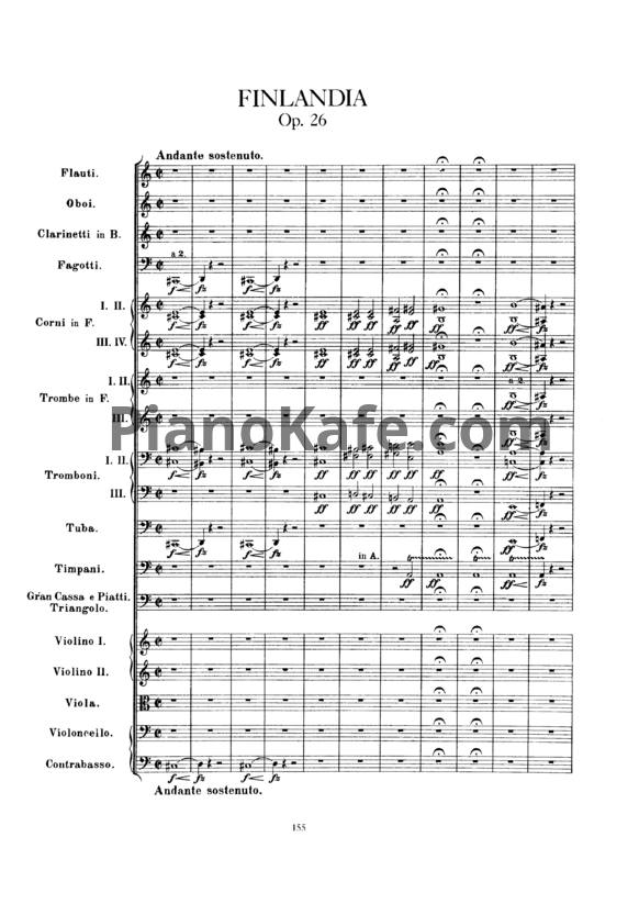Ноты Ян Сибелиус - Симфоническая поэма "Финляндия" (Op. 26, партитура) - PianoKafe.com