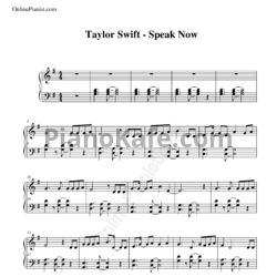 Ноты Taylor Swift - Speak now - предпросмотр