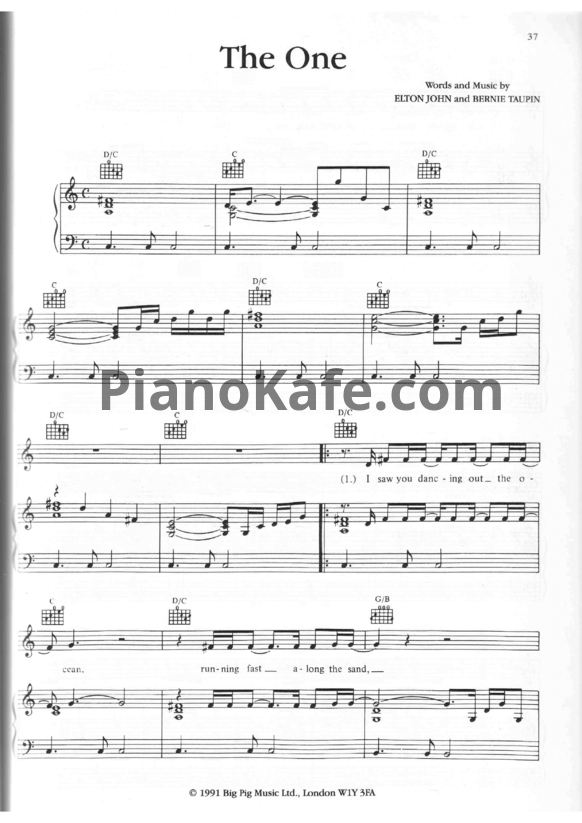 Ноты Elton John - The one (Версия 2) - PianoKafe.com