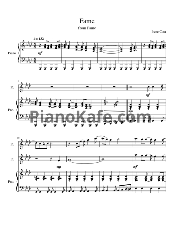 Ноты Irene Cara - Fame - PianoKafe.com