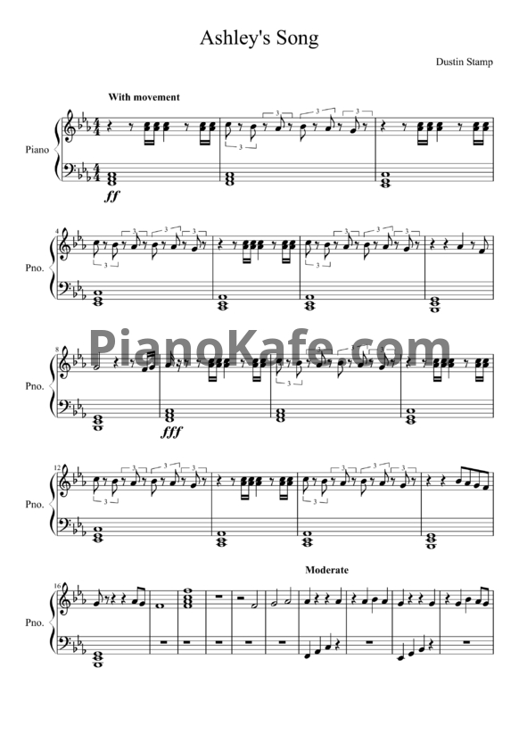 Ноты Dusin Stamp - Ashley's song - PianoKafe.com