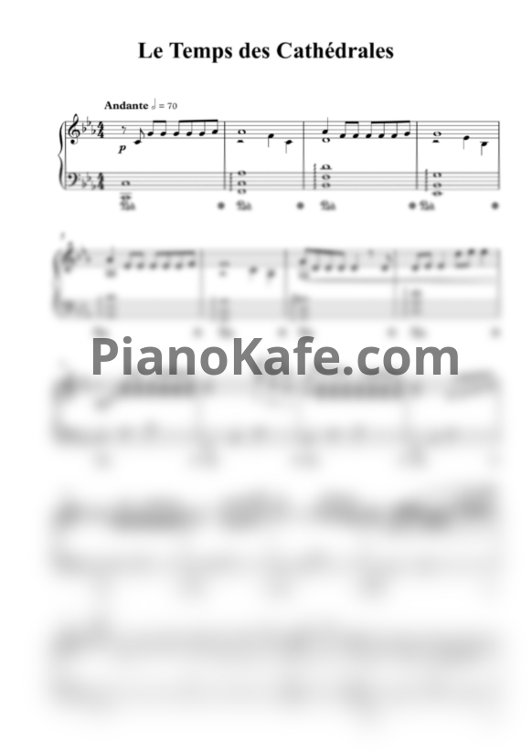 Ноты Richard Cocciante - Le Temps des Cathédrales - PianoKafe.com