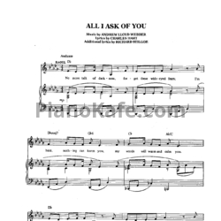Ноты Andrew Lloyd Webber - All I ask of you - предпросмотр