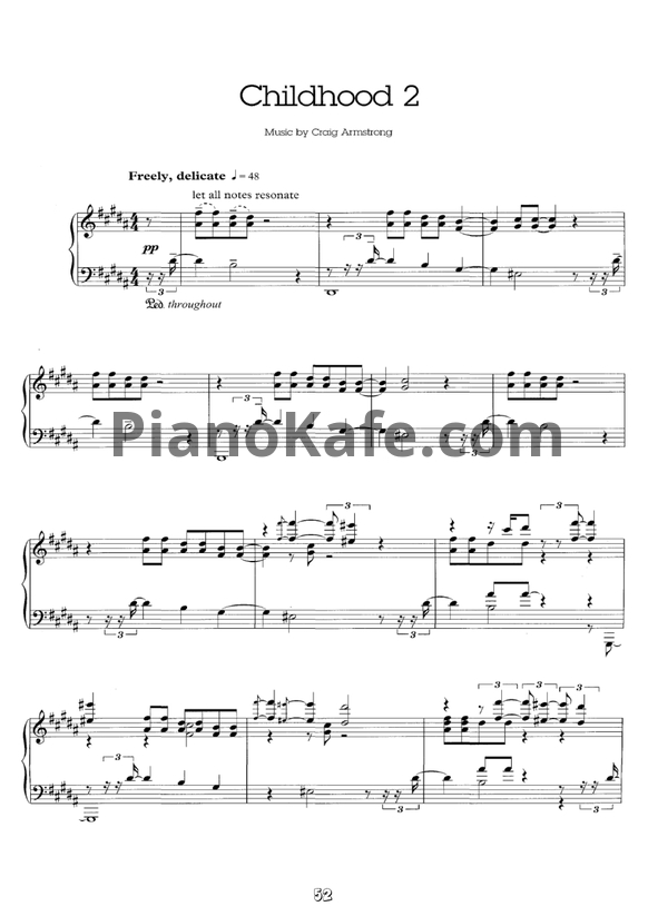 Ноты Craig Armstrong - Childhood 2 - PianoKafe.com