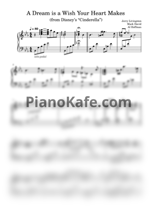 Ноты Lily James - A dream is a wish your heart makes - PianoKafe.com