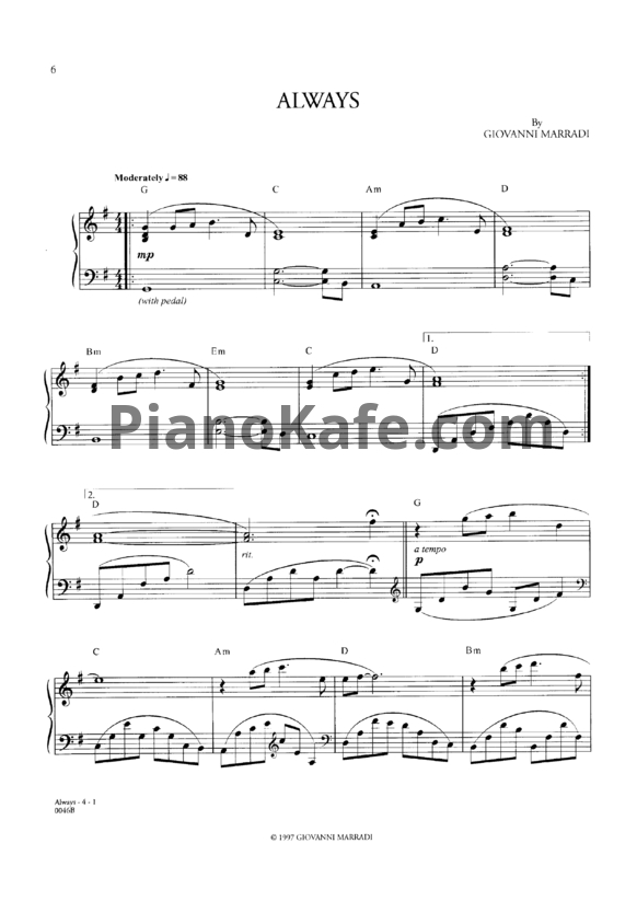 Ноты Giovanni Marradi - Always - PianoKafe.com