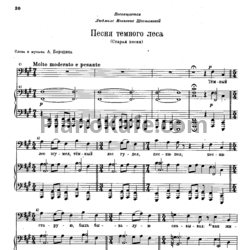 Ноты Александр Бородин - Песня темного леса (Романс) - предпросмотр