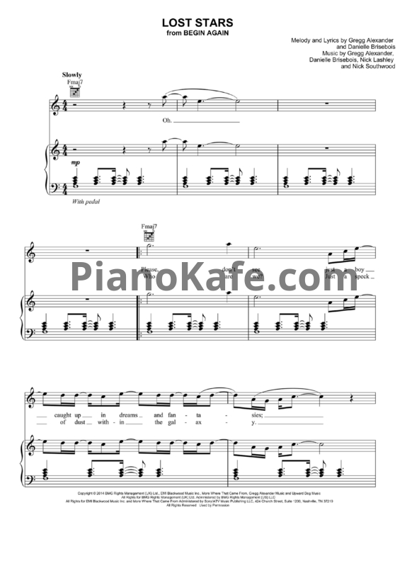 Ноты Maroon 5 - Lost stars - PianoKafe.com