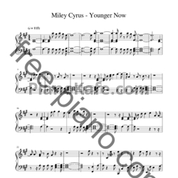 Ноты Miley Cyrus - Younger now
