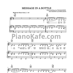 Ноты Taylor Swift - Message in a bottle - предпросмотр