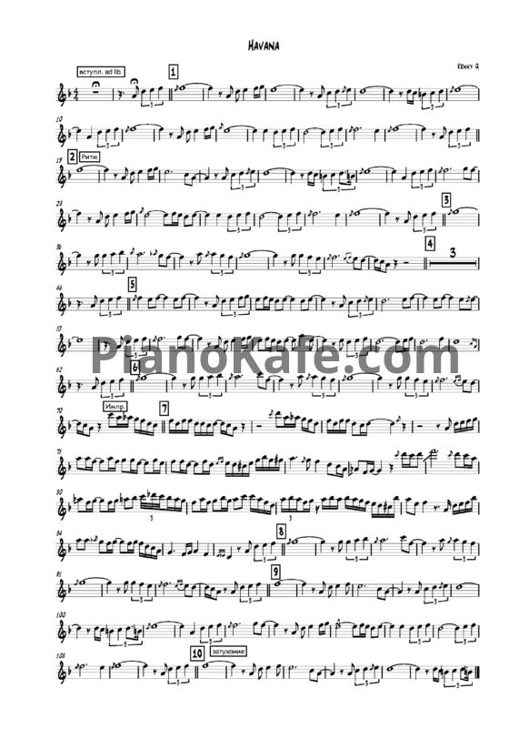Ноты Kenny G - Havana (Версия 2) - PianoKafe.com