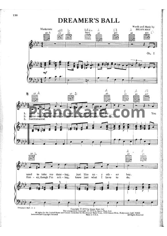 Ноты Queen - Dreamer's ball - PianoKafe.com