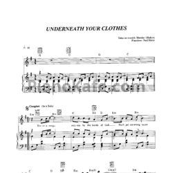 Ноты Shakira - Underneath your clothes - предпросмотр