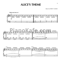 Ноты Danny Elfman, Avril Lavigne - Alice in Wonderland (Книга нот) - предпросмотр