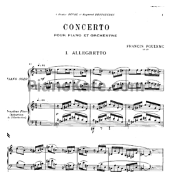 Ноты Франсис Пуленк - Концерт для фортепиано с оркестром - предпросмотр