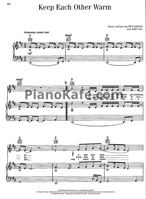 Ноты Barry Manilow - Keep each other warm - PianoKafe.com