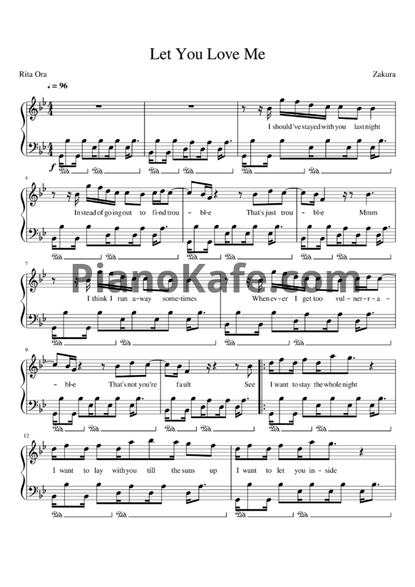 Ноты Rita Ora - Let you love me - PianoKafe.com